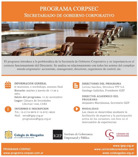 PROGRAMA CORPSEC - SECRETARIADO DE GOBIERNO CORPORATIVO